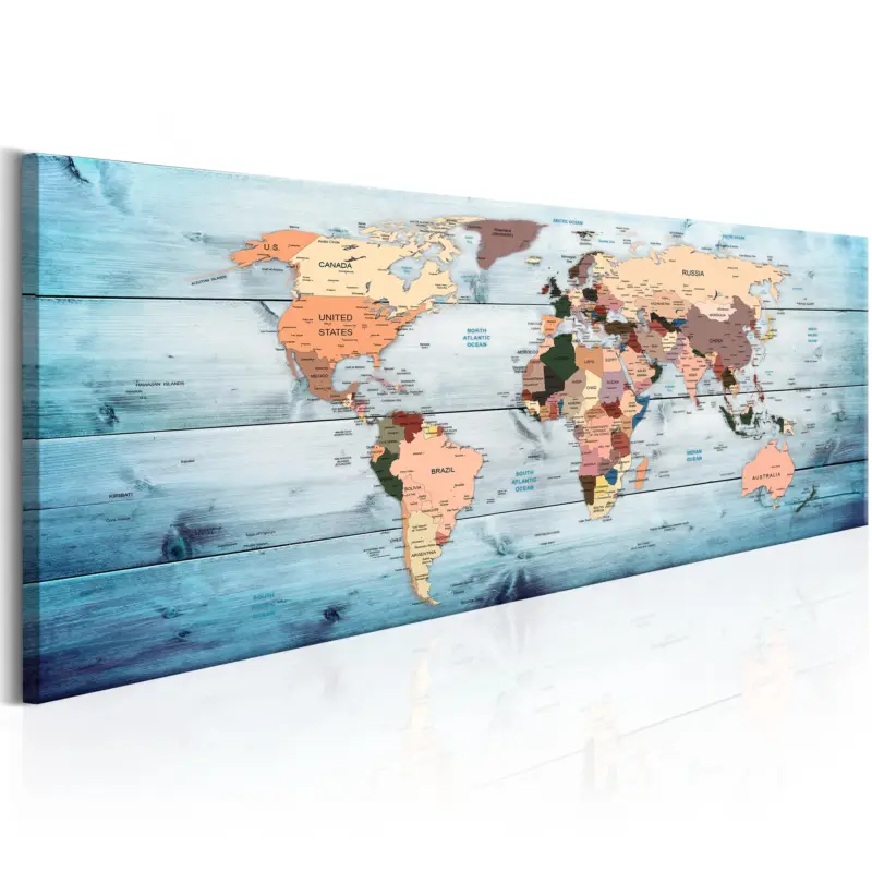 Schilderij - World Maps: Sapphire Travels - 135x45 Offre Limitée