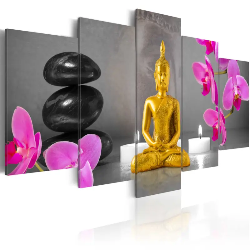 Schilderij - Zen: golden Buddha - 200x100 Achetez Aujourd’hui