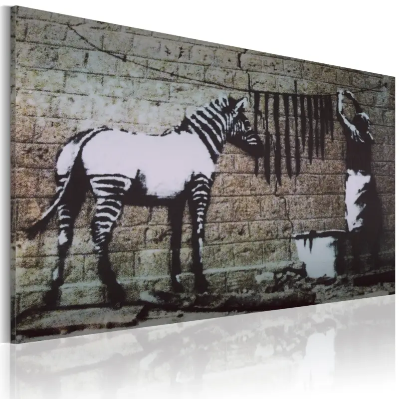 Schilderij - Zebra wassen (Banksy) - 60x40 Expédié Aujourd’hui