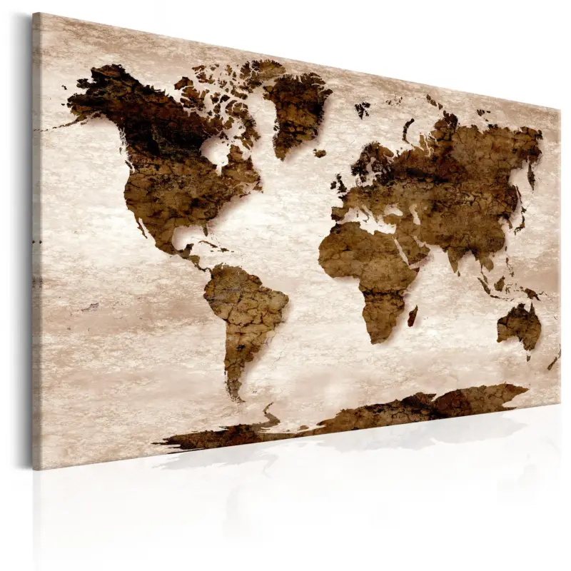 Schilderij - World Map: The Brown Earth - 60x40 Solde