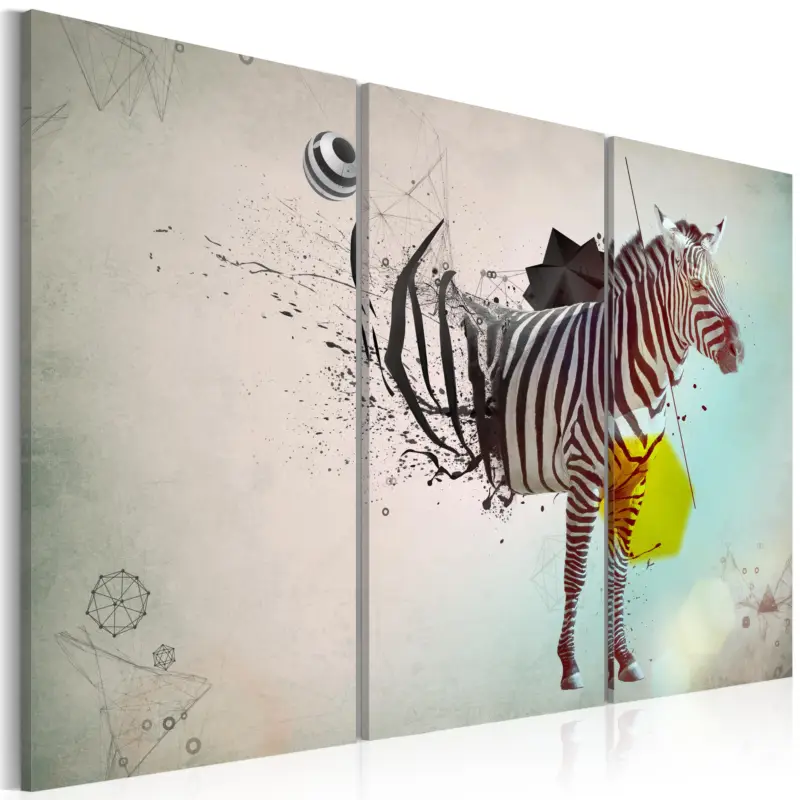 Schilderij - zebra - abstractie - 90x60 Promotion Saisonnière