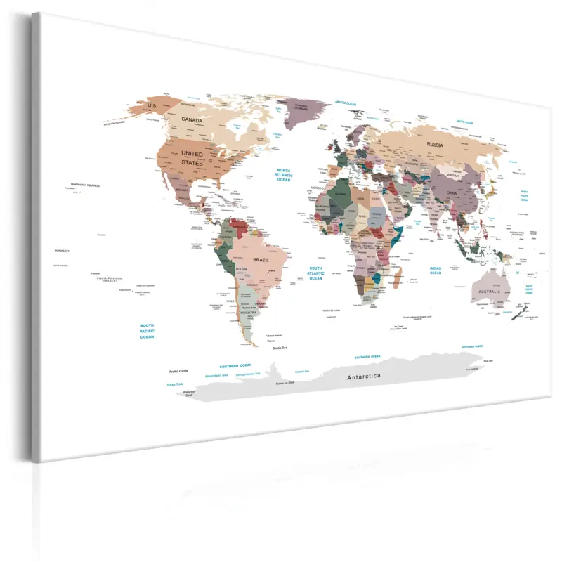 Schilderij - World Map: Where Today? - 120x80 Super Prix