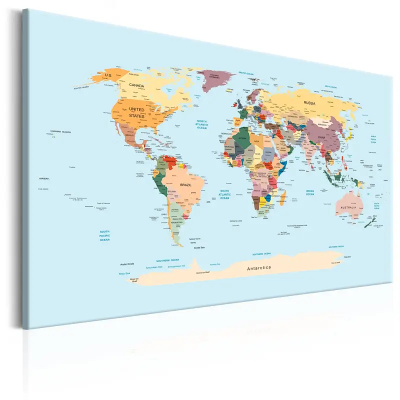 Schilderij - World Map: Travel with Me - 120x80 Usine Directe