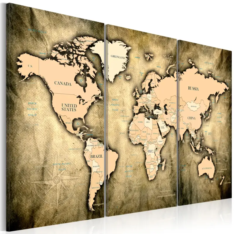 Affaire À Saisir Schilderij - World Map: The Sands of Time - 120x80