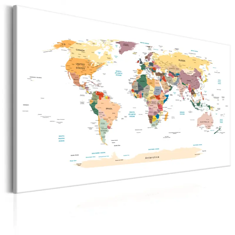 Schilderij - World Map: Travel Around the World - 120x80 Remise