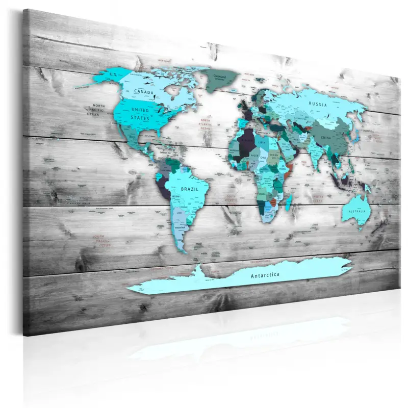 Acheter Direct Schilderij - World Map: Blue World - 60x40