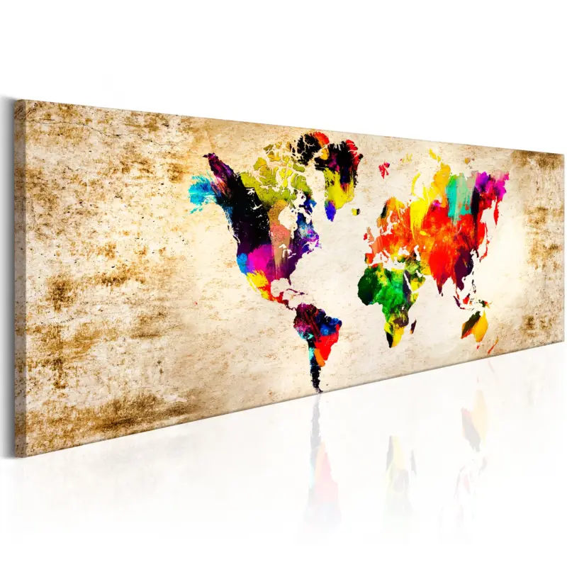 Super Prix Schilderij - World in Watercolours - 135x45
