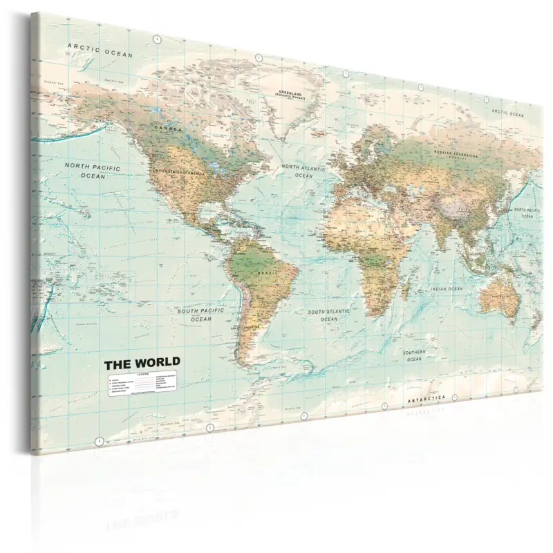 Acheter Direct Schilderij - World Map: Beautiful World - 120x80