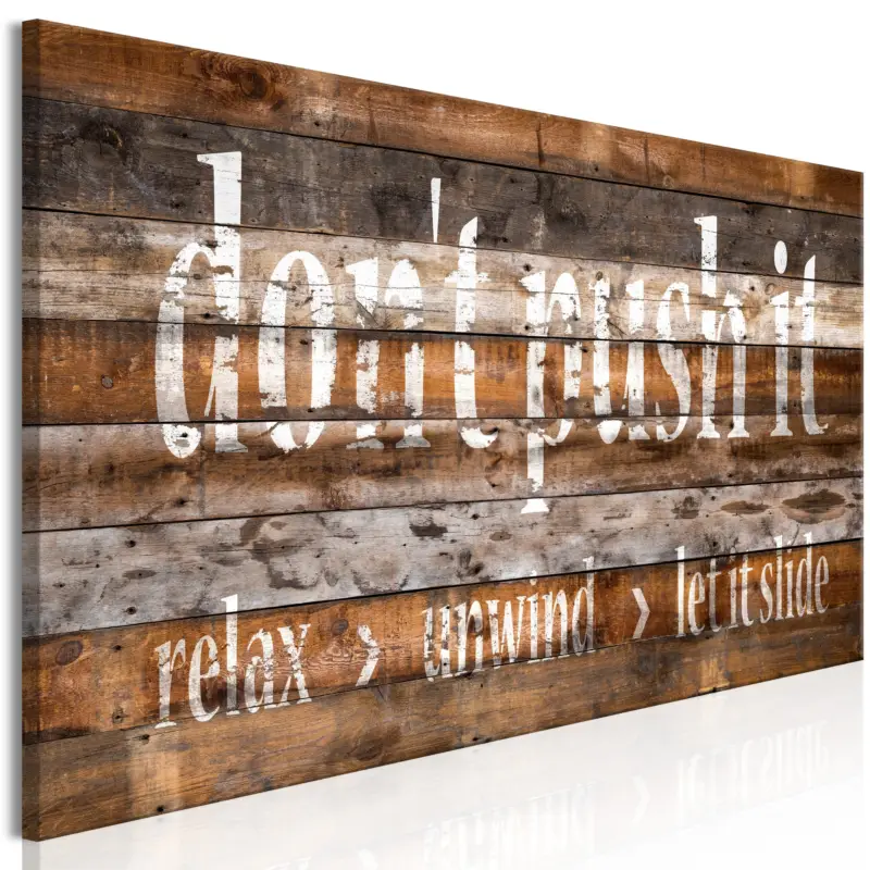 Achetez Aujourd’hui Schilderij - Wooden Board: Don't Push It (1 Part) Narrow - 135x45