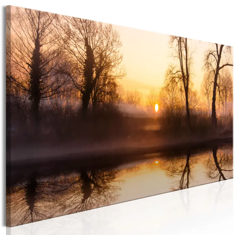 Commande En Gros Schilderij - Winter Sunset (1 Part) Narrow - 120x40