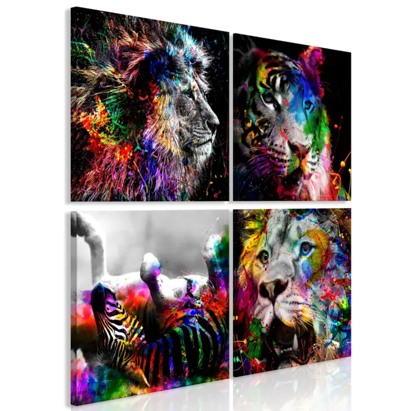 Authentique Schilderij - Wildness and Beauty (4 Parts) - 80x80