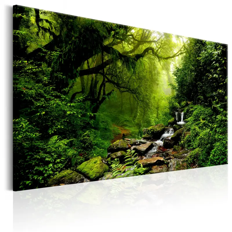 Super Prix Schilderij - Waterfall in the Forest - 120x80