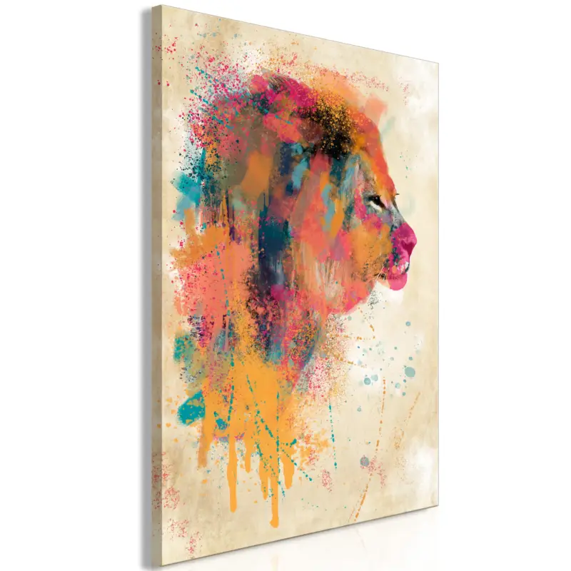 Achat Immédiat Schilderij - Watercolor Lion (1 Part) Vertical - 80x120
