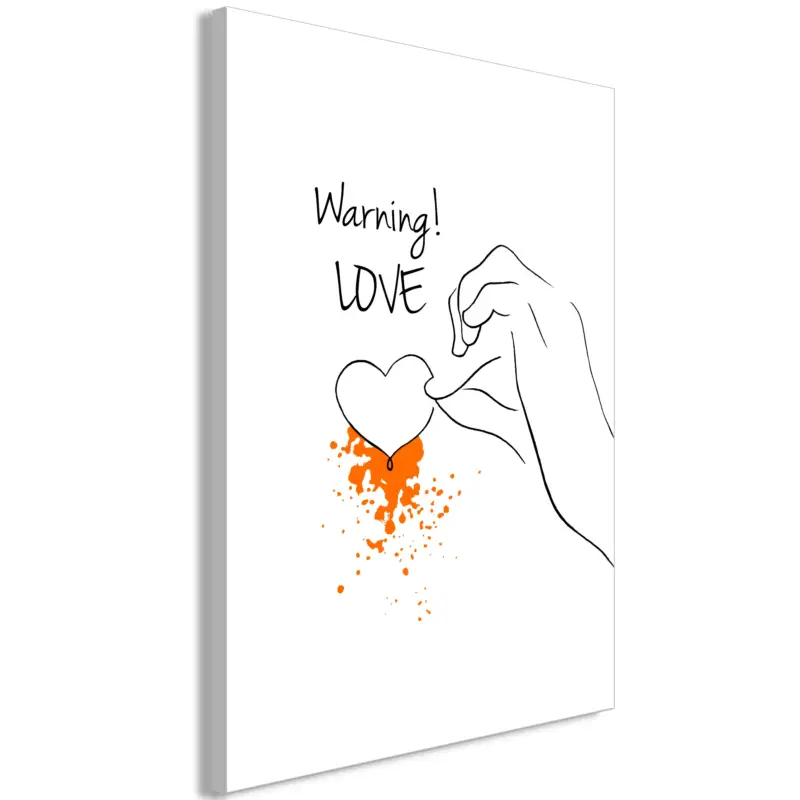 Soldes Schilderij - Warning! Love (1 Part) Vertical - 60x90