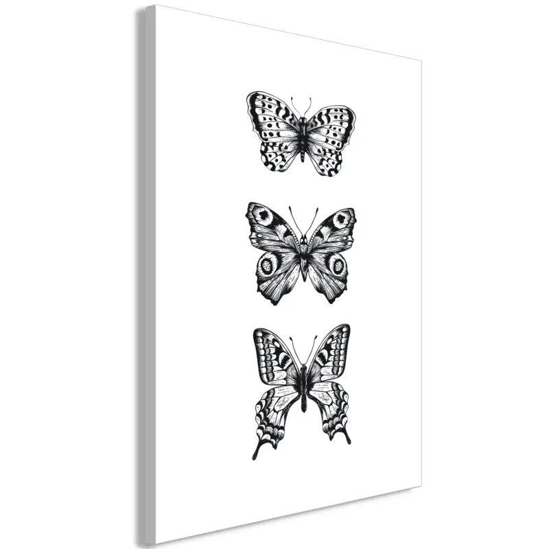 Super Prix Schilderij - Three Butterflies (1 Part) Vertical - 40x60