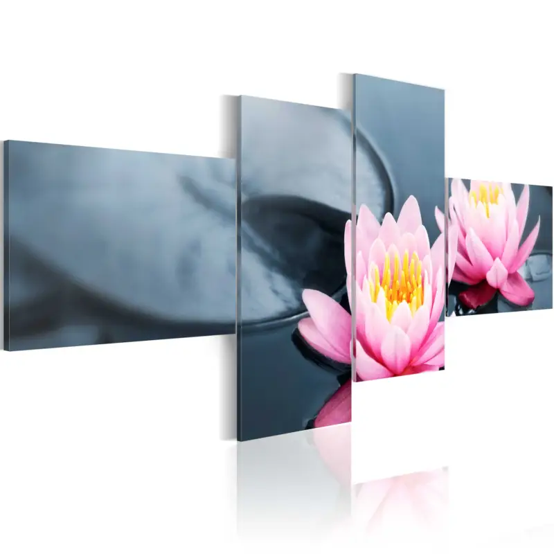 Schilderij - The tranquillity of the lilies - 100x45 Prix Bas