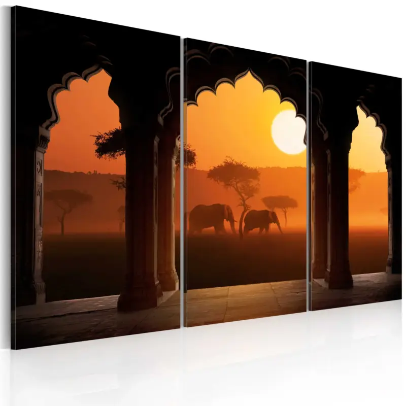 Schilderij - The tranquillity of Africa - triptych - 60x40 Acheter En Ligne