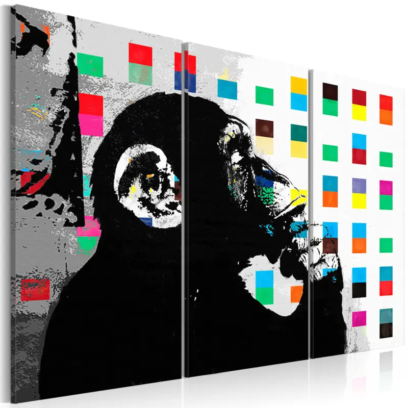 Solde Schilderij - The Thinker Monkey by Banksy - 90x60