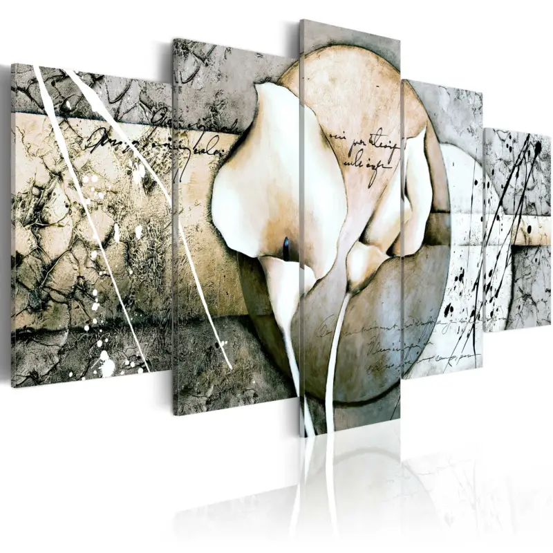 Prix Bas Schilderij - The Secret of Calla Lily - Grey - 100x50