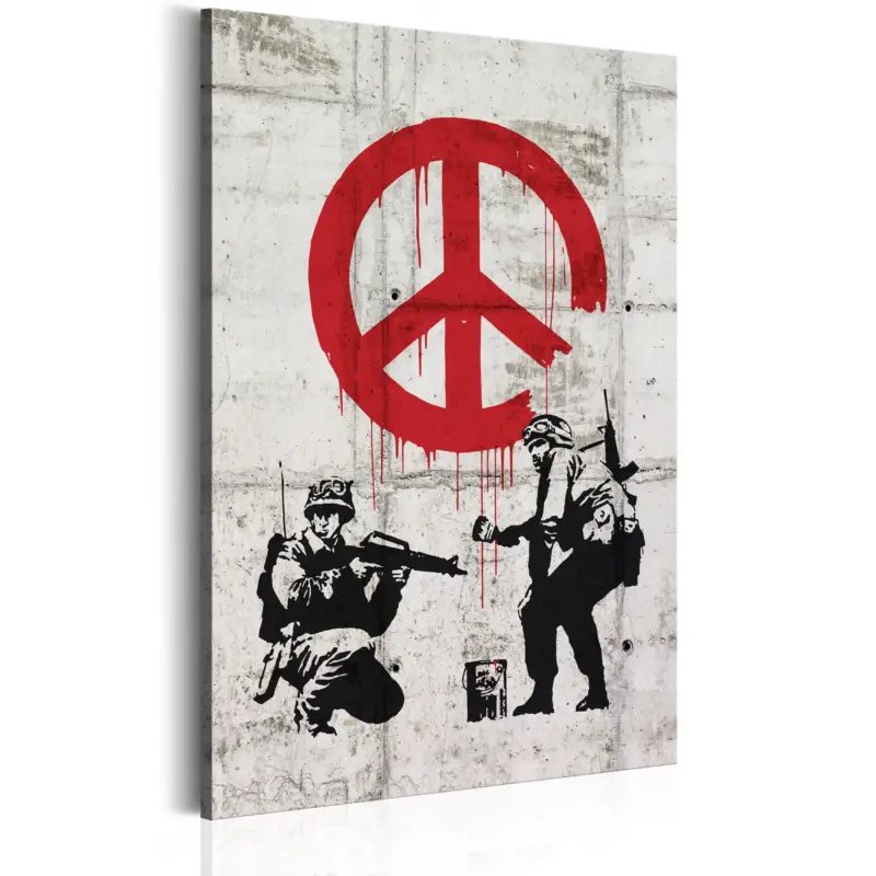 Usine Directe Schilderij - Soldiers Painting Peace by Banksy - 60x90