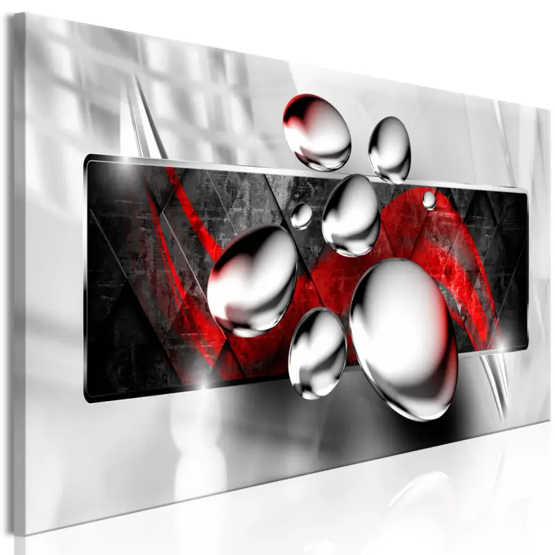 Solde Schilderij - Shiny Stones (1 Part) Narrow Red - 135x45
