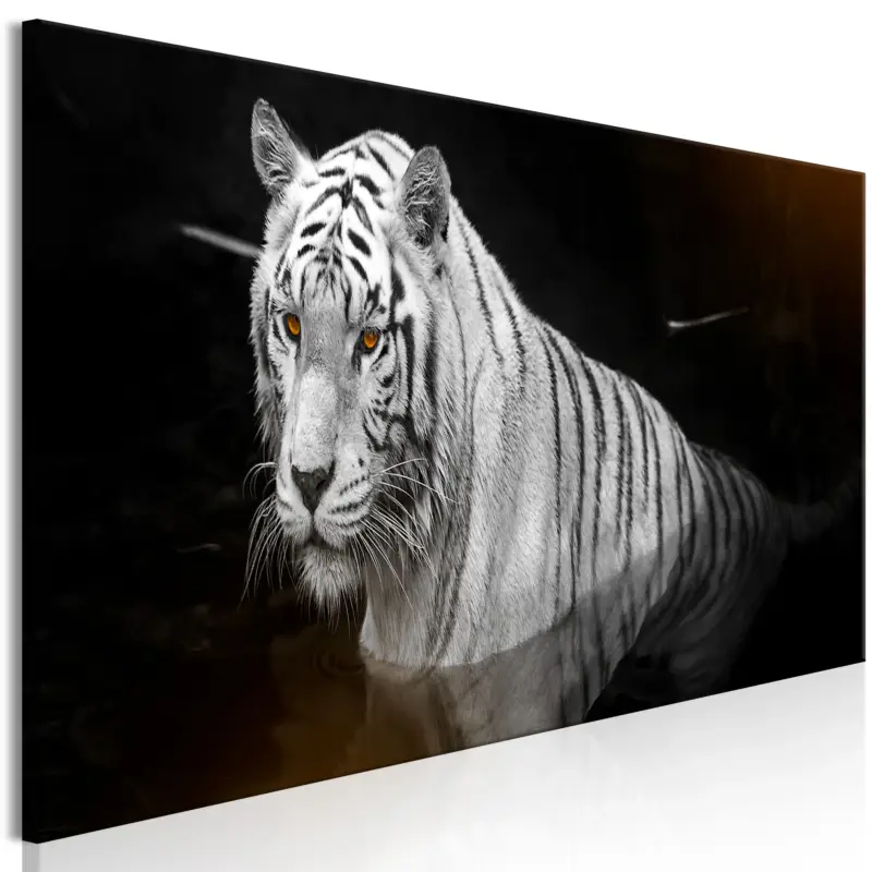 Seulement Aujourd’hui Schilderij - Shining Tiger (1 Part) Orange Narrow - 120x40
