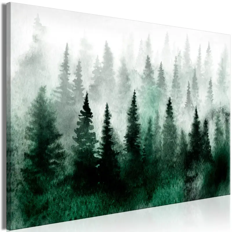 Authentique Schilderij - Scandinavian Foggy Forest (1 Part) Wide - 120x80
