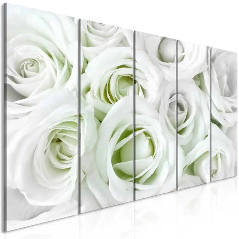Usine Directe Schilderij - Satin Rose (5 Parts) Narrow Green - 225x90
