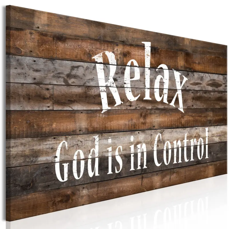 Commande En Gros Schilderij - Relax. God Is in Control (1 Part) Narrow - 120x40