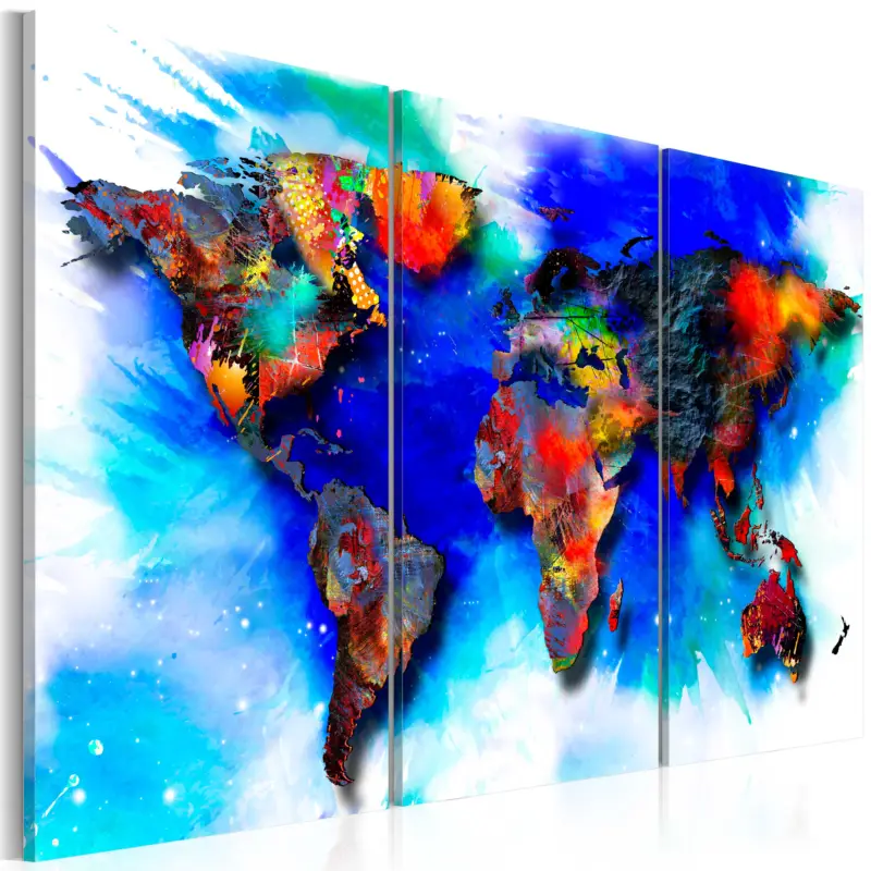 Top Vente Schilderij - Rainbow map - 120x80