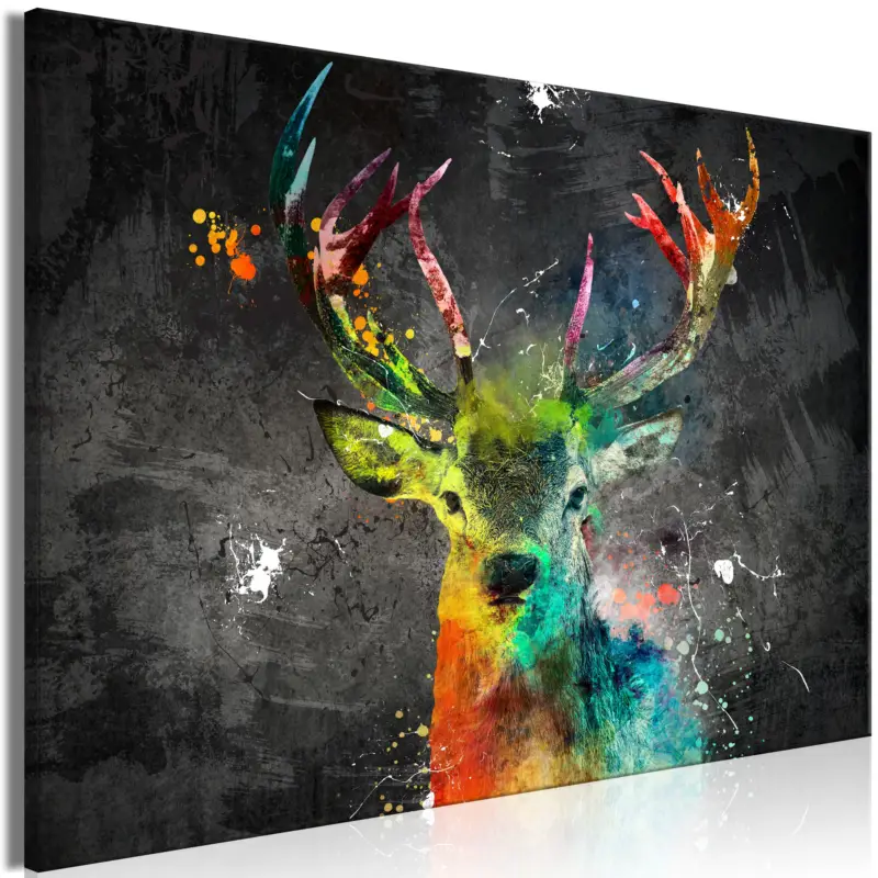 Certifié Schilderij - Rainbow Deer (1 Part) Wide - 60x40