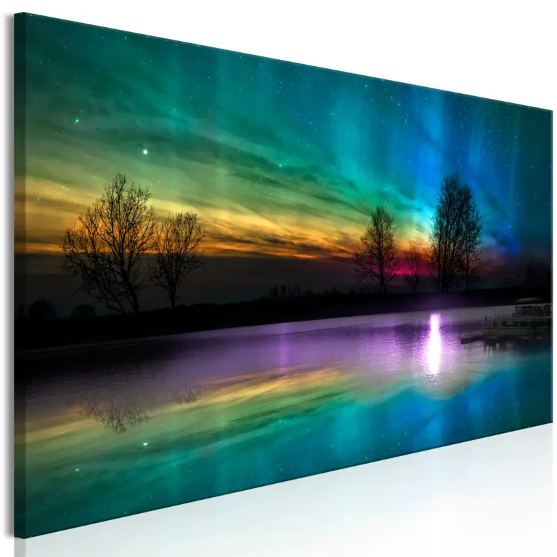 Authentique Schilderij - Rainbow Aurora (1 Part) Narrow - 135x45