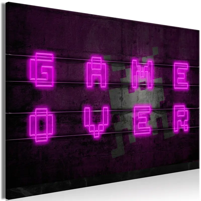 Vente Flash Schilderij - Pink Neon (1 Part) Wide - 90x60