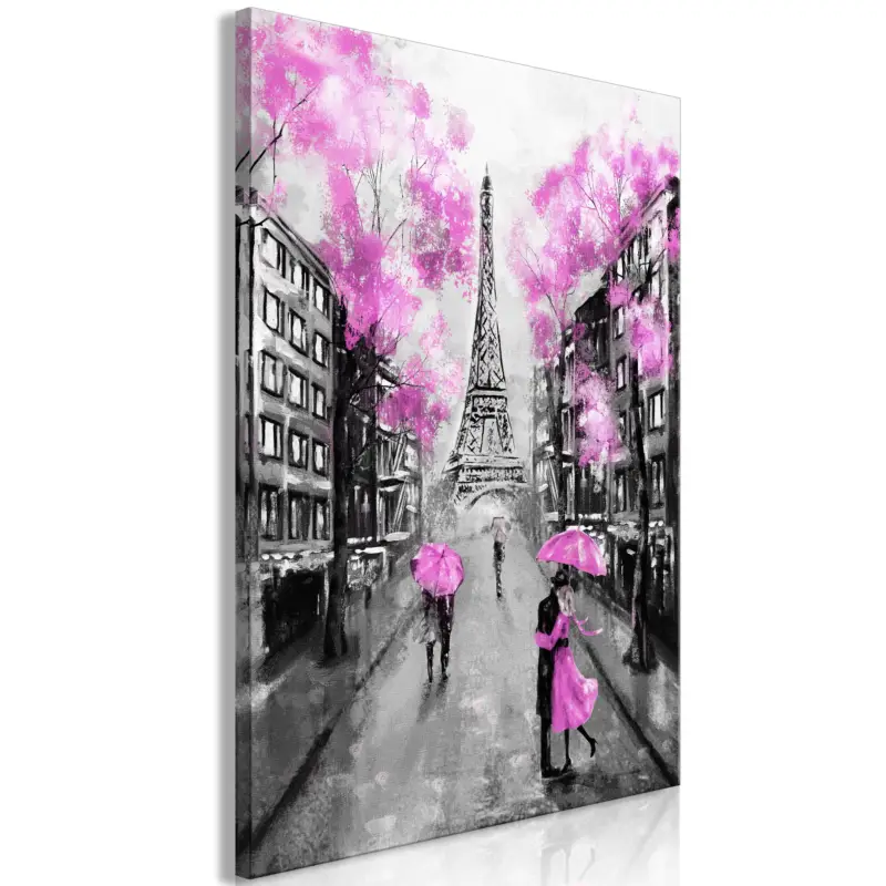 Solde Schilderij - Paris Rendez-Vous (1 Part) Vertical Pink - 80x120