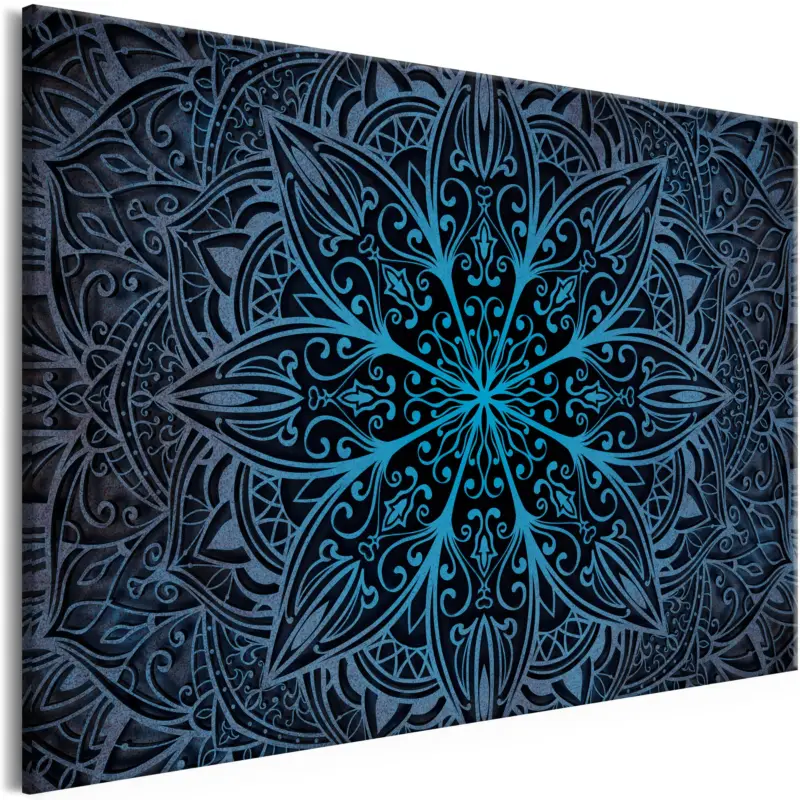 Acheter En Ligne Schilderij - Oriental Flowers (1 Part) Narrow Blue - 120x80