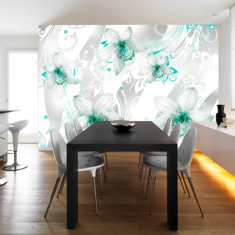 Vente Flash Fotobehang - Sounds of subtlety - turquoise - 250x175