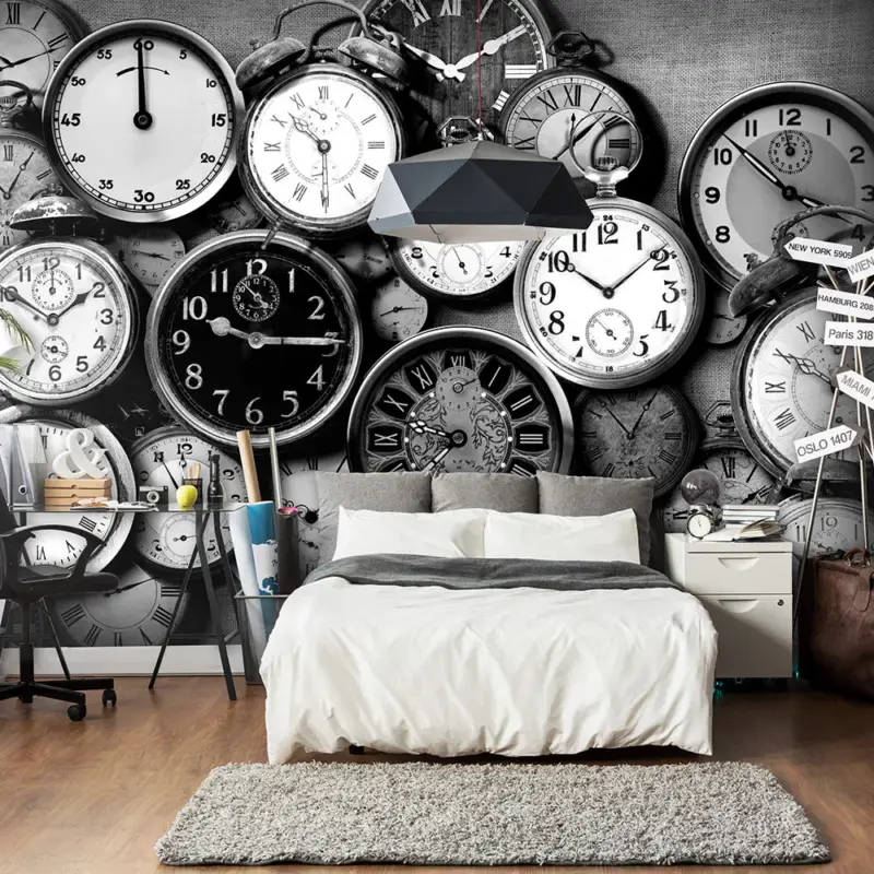 Acheter En Ligne Fotobehang - Retro Clocks - 250x175