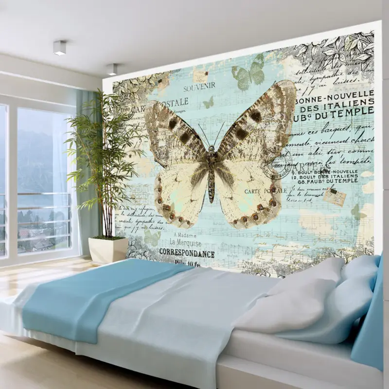 Acheter Direct Fotobehang - Postcard with butterfly - 350x245