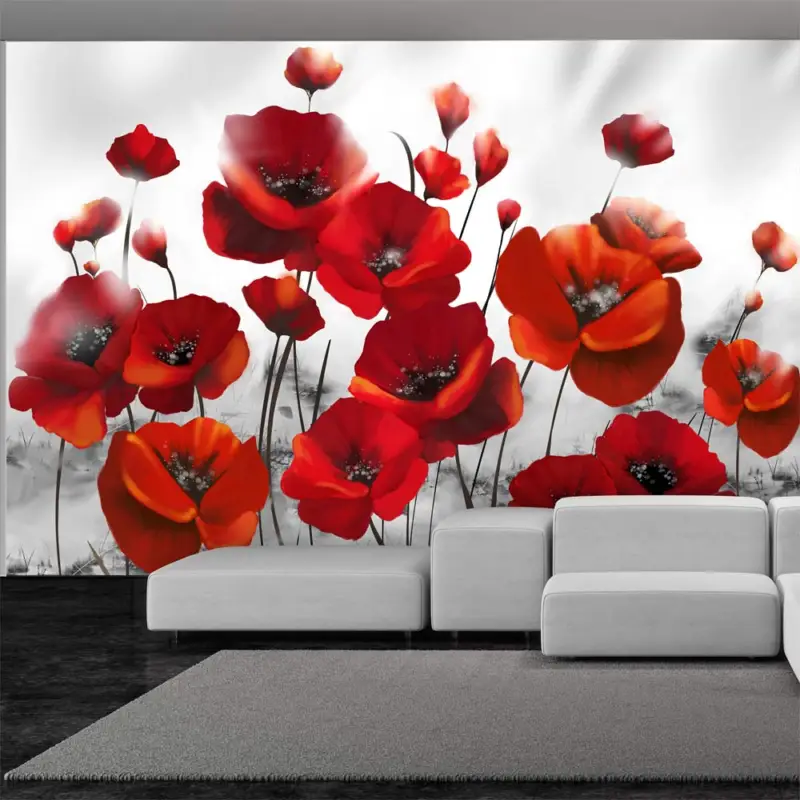 Usine Directe Fotobehang - Poppies in the Moonlight - 200x140