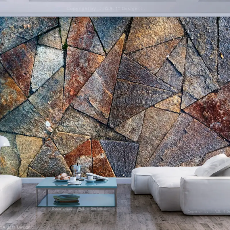Top Vente Fotobehang - Pavement Tiles (Colourful) - 350x245