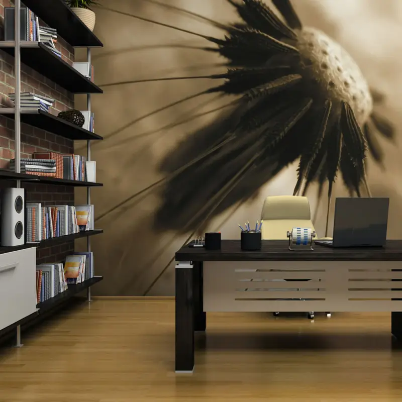 Vente Directe Fotobehang - paardebloem - sepia - 350x270