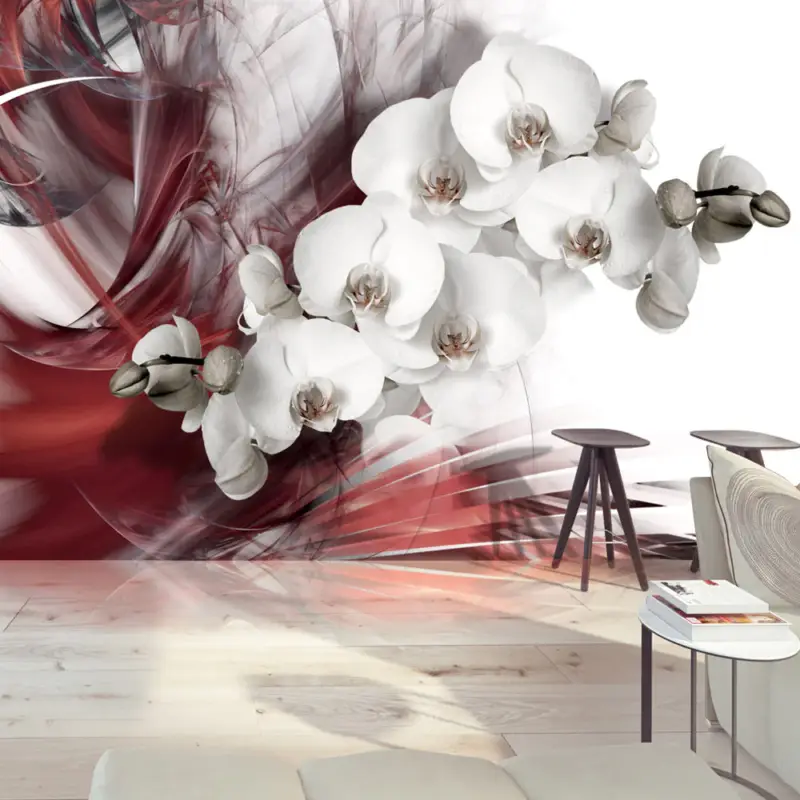 Top Vente Fotobehang - Orchid in red - 250x175