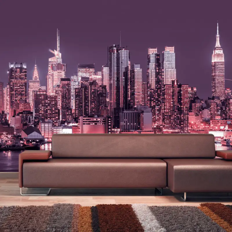 Achat Immédiat Fotobehang - NYC: Purple Nights - 100x70