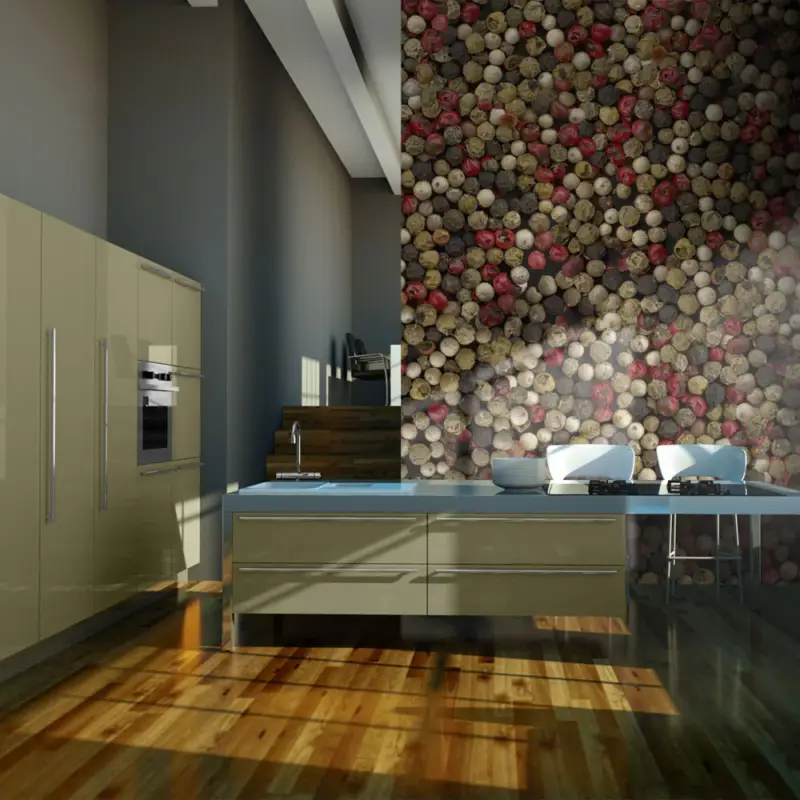 Acheter Direct Fotobehang - Mozaïek van gekleurde peper - 400x309