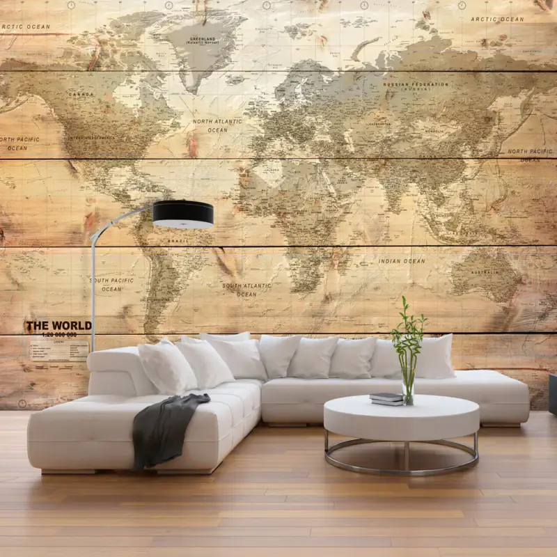 Top Vente Fotobehang - Map on Boards - 250x175