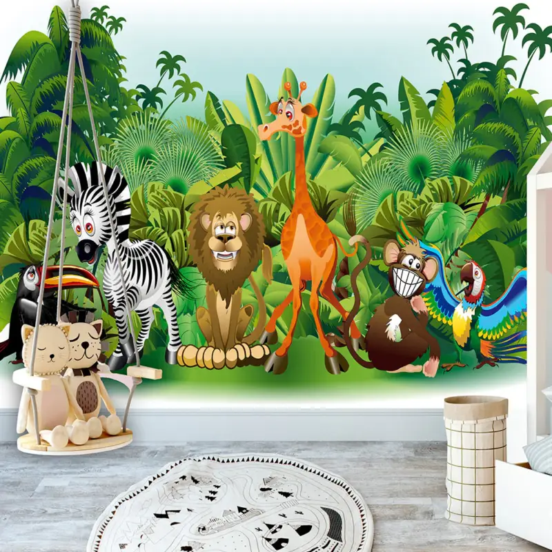 Vente Directe Fotobehang - Jungle Animals - 350x245