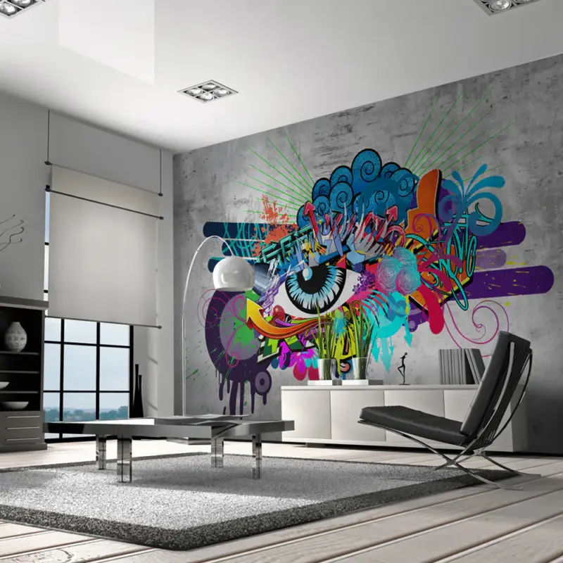 Acheter Direct Fotobehang - Graffiti eye - 200x140