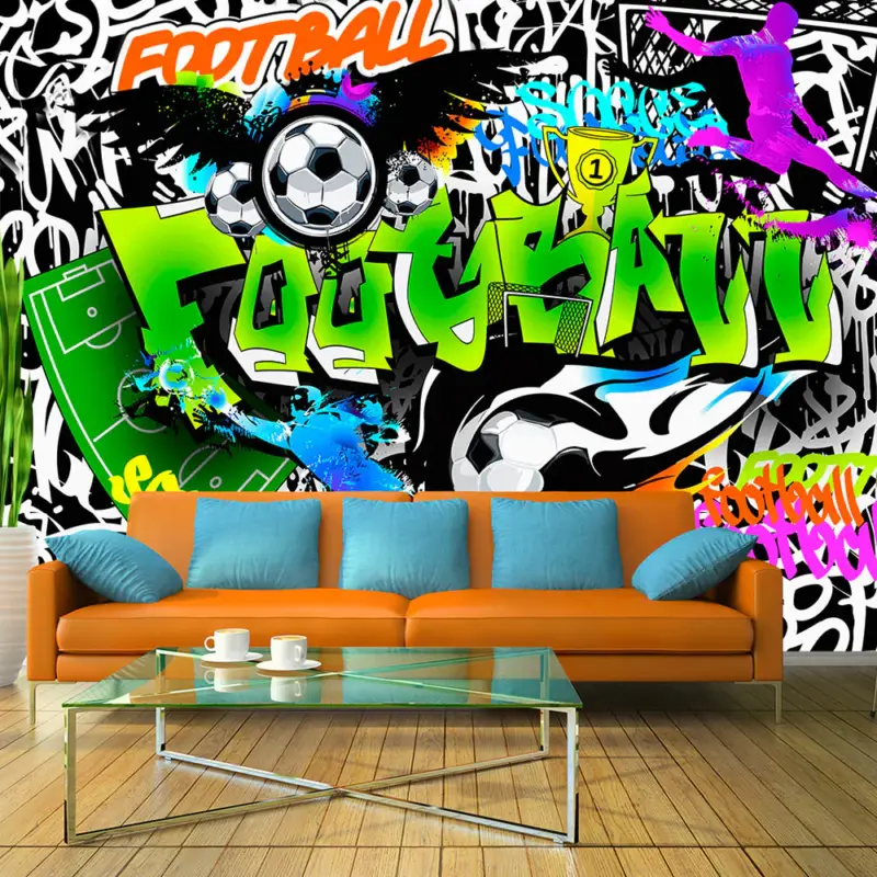 Acheter En Ligne Fotobehang - Football Graffiti - 250x175