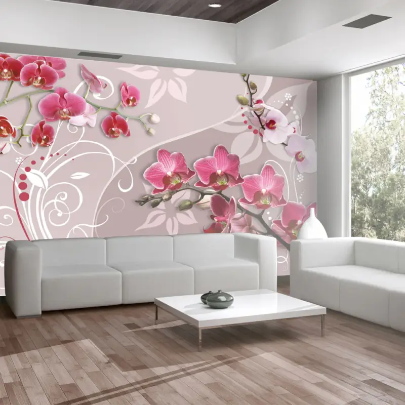 Acheter En Ligne Fotobehang - Flight of pink orchids - 100x70