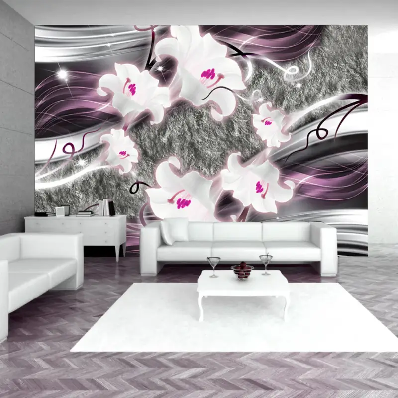 Usine Directe Fotobehang - Dance of charmed lilies - 250x175